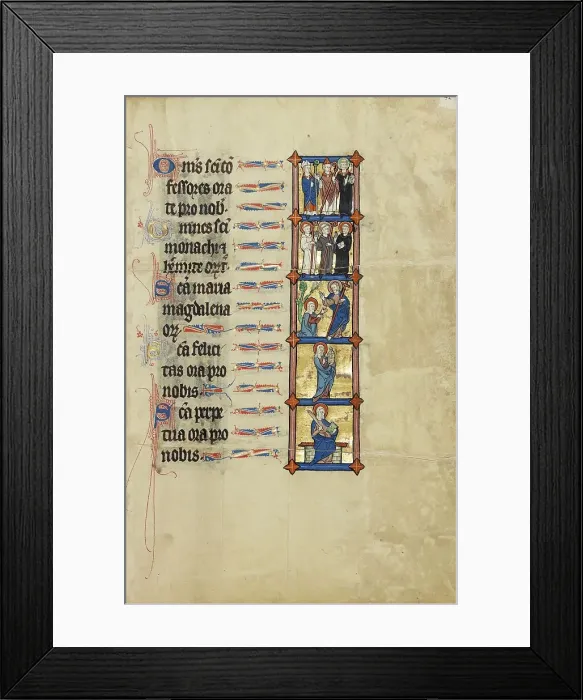 Framed Print : Two Bishops and a Nimbed Priest: Two Nimbed Abbots and a Nimbed Monk... about 1300. Creator: Unknown Framed Print : Two Bishops and a Nimbed Priest: Two Nimbed Abbots and a Nimbed Monk... about 1300. Creator: Unknown
