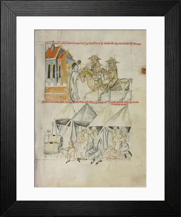 Framed Print : Papal Messengers Bringing Documents Concerning Saint Hedwig's Canonization from Clement IV, 1353. Creator: Unknown Framed Print : Papal Messengers Bringing Documents Concerning Saint Hedwig's Canonization from Clement IV, 1353. Creator: Unknown