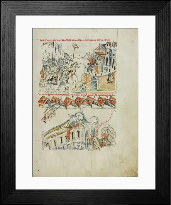 Framed Print : The Tartars Carrying the Head of Heinrich before Castle Liegnitz, 1353. Creator: Unknown Framed Print : The Tartars Carrying the Head of Heinrich before Castle Liegnitz, 1353. Creator: Unknown