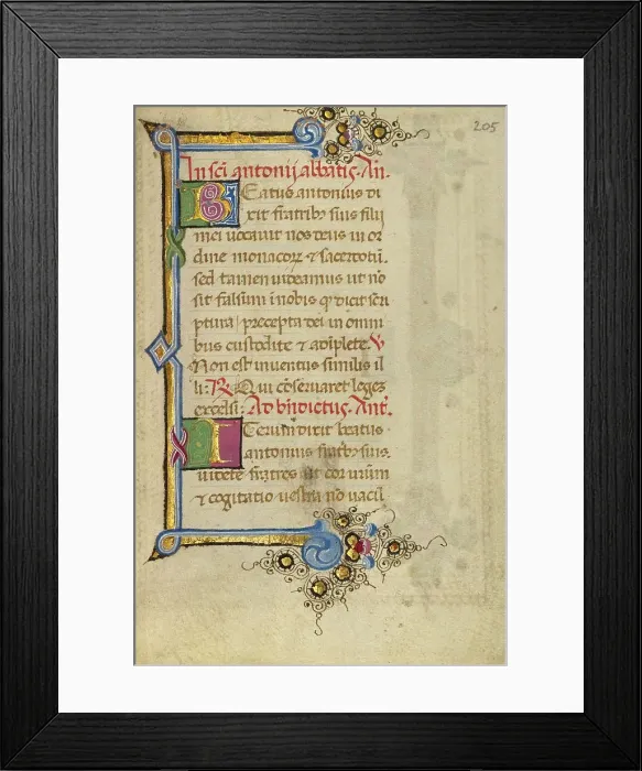 Framed Print : Decorated Initial B: Decorated Initial I; Gualenghi-d'Este Hours, about 1469. Creator: Unknown