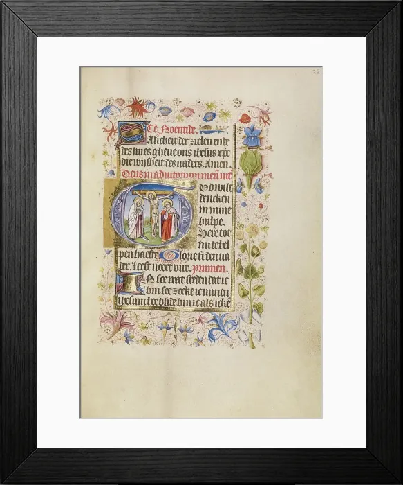 Framed Print : Initial G: The Crucifixion; Book of Hours, after 1460. Creator: Unknown Framed Print : Initial G: The Crucifixion; Book of Hours, after 1460. Creator: Unknown