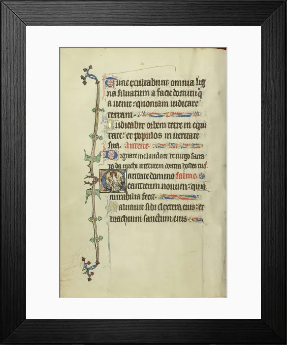 Framed Print : Initial C: Christ in Majesty between the Virgin Mary and Saint John the Evangelist, about 1300. Creator: Unknown Framed Print : Initial C: Christ in Majesty between the Virgin Mary and Saint John the Evangelist, about 1300. Creator: Unknown