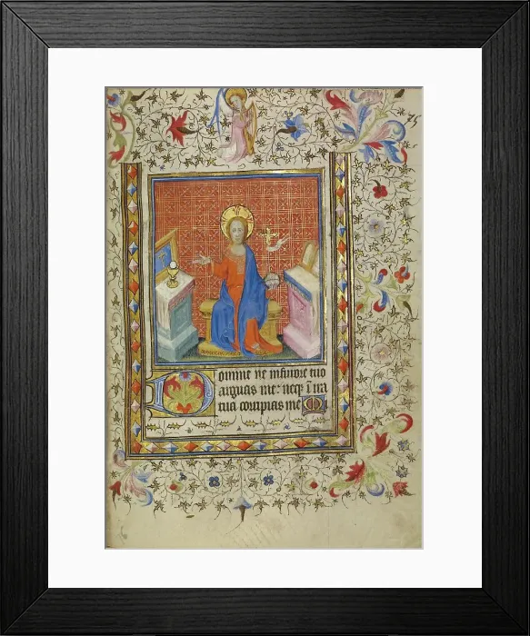 Framed Print : Christ in Majesty; Christ in Majesty between the Altars of the New and Old Law, about 1400-1410. Creator: Unknown Framed Print : Christ in Majesty; Christ in Majesty between the Altars of the New and Old Law, about 1400-1410. Creator: Unknown