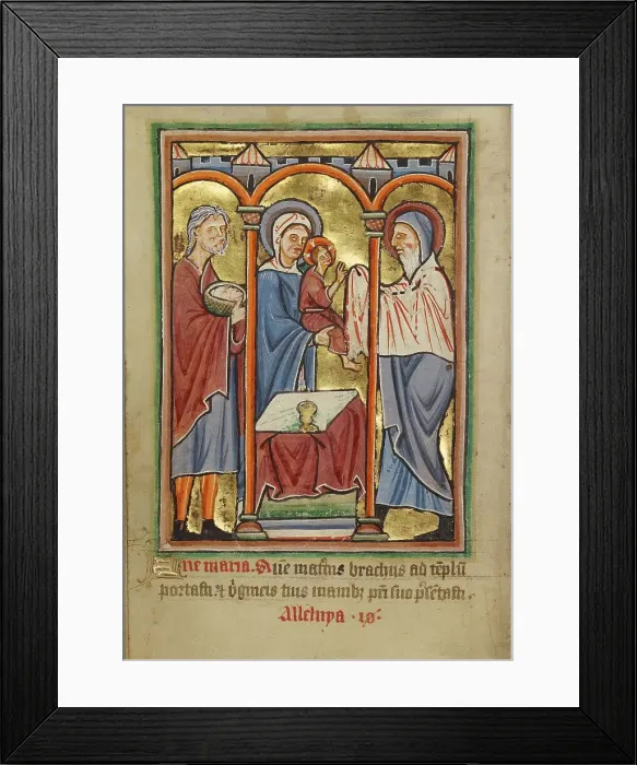 Framed Print : The Presentation in the Temple, about 1190-1200; text added about 1480-1490. Creator: Unknown Framed Print : The Presentation in the Temple, about 1190-1200; text added about 1480-1490. Creator: Unknown