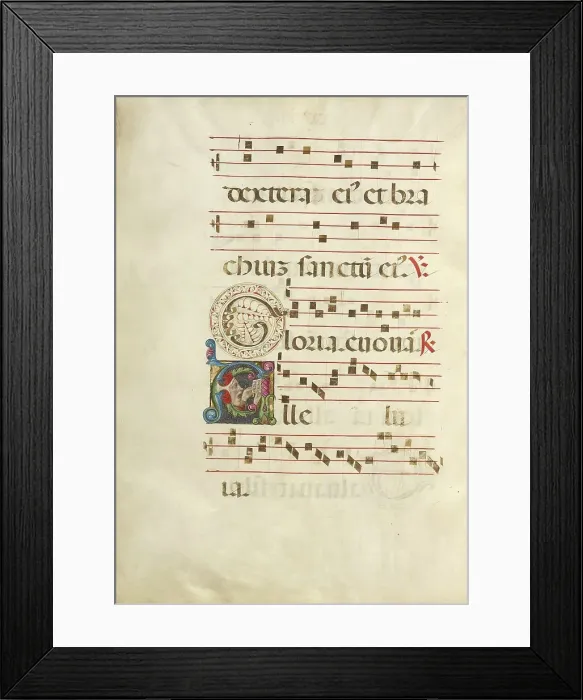 Framed Print : Initial A: A Man Singing; Gradual, about 1460-1480. Creator: Unknown Framed Print : Initial A: A Man Singing; Gradual, about 1460-1480. Creator: Unknown