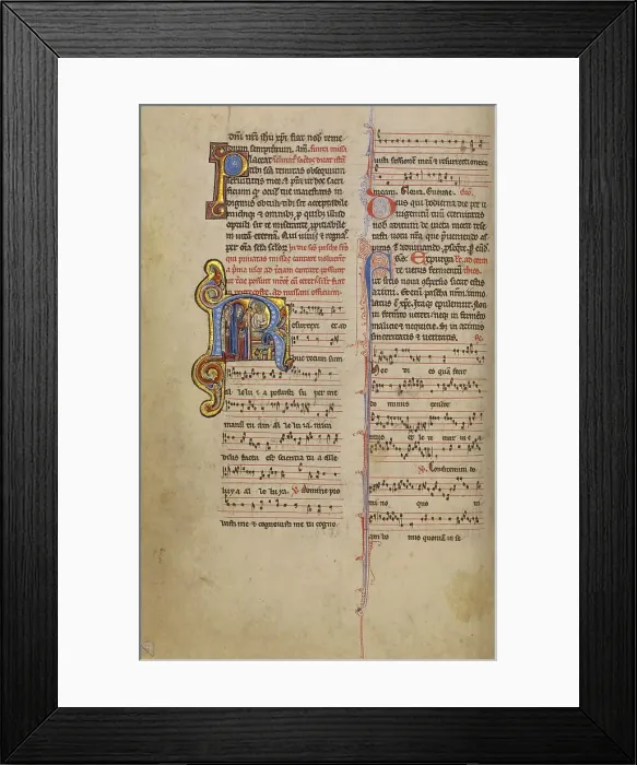 Framed Print : Initial R: The Women at the Tomb; Missal, begun after 1234-completed before 1262. Creator: Unknown Framed Print : Initial R: The Women at the Tomb; Missal, begun after 1234-completed before 1262. Creator: Unknown