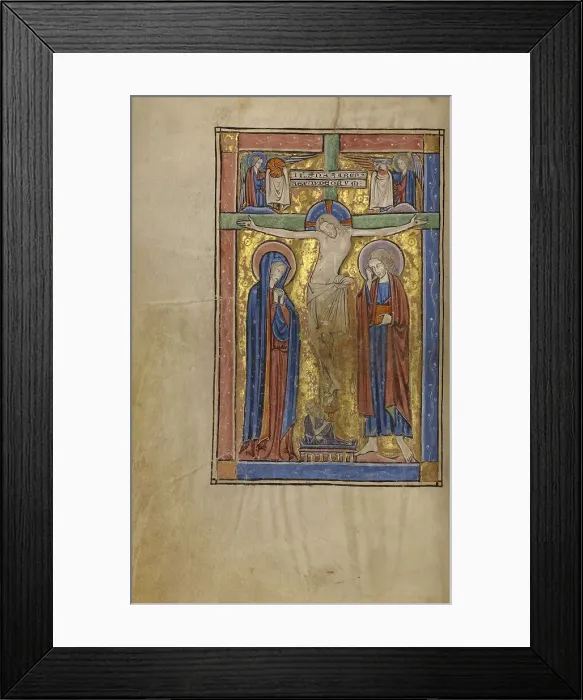 Framed Print : The Crucifixion; Missal, begun after 1234-completed before 1262. Creator: Unknown Framed Print : The Crucifixion; Missal, begun after 1234-completed before 1262. Creator: Unknown