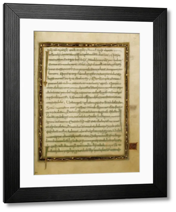 Framed Print : Decorated Text Page; Gospel Lectionary, early 9th century. Creator: Unknown Framed Print : Decorated Text Page; Gospel Lectionary, early 9th century. Creator: Unknown