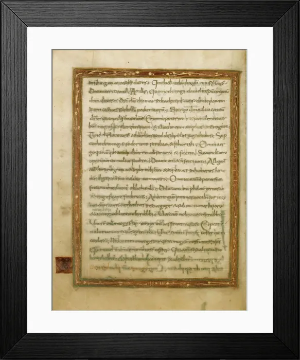 Framed Print : Decorated Text Page; Gospel Lectionary, early 9th century. Creator: Unknown Framed Print : Decorated Text Page; Gospel Lectionary, early 9th century. Creator: Unknown