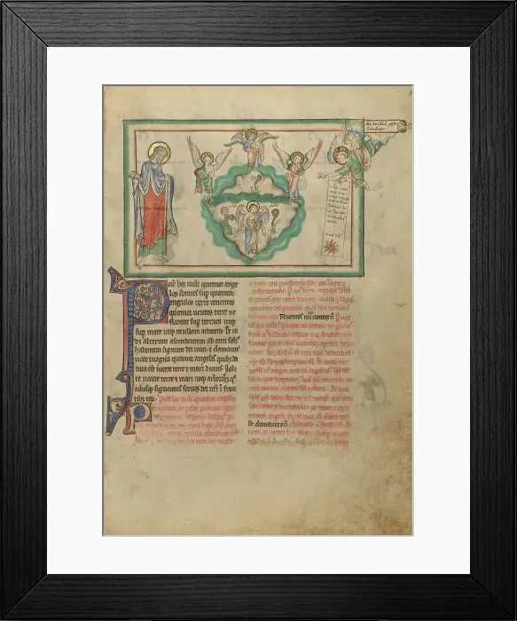 Framed Print : Angels Holding the Four Winds and an Angel Signifying Christ, about 1255-1260. Creator: Unknown Framed Print : Angels Holding the Four Winds and an Angel Signifying Christ, about 1255-1260. Creator: Unknown