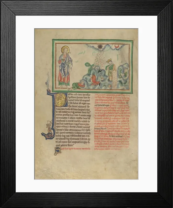 Framed Print : The Opening of the Sixth Seal: The Great Earthquake; Dyson Perrins Apocalypse, about 1255-1260. Creator: Unknown