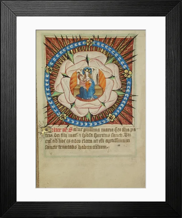 Framed Print : The Virgin and Child in a White Rose; Illustrated Vita Christi... about 1480-1490. Creator: Unknown Framed Print : The Virgin and Child in a White Rose; Illustrated Vita Christi... about 1480-1490. Creator: Unknown