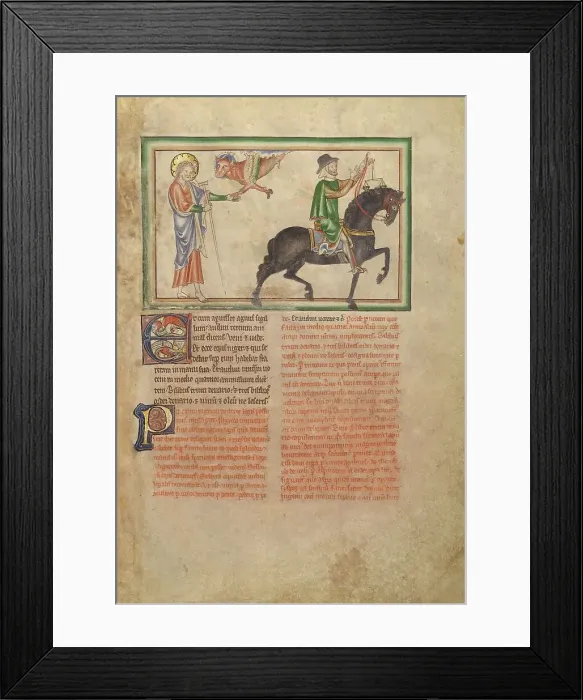 Framed Print : The Opening of the Third Seal: The Third Horseman; Dyson Perrins Apocalypse, about 1255-1260. Creator: Unknown Framed Print : The Opening of the Third Seal: The Third Horseman; Dyson Perrins Apocalypse, about 1255-1260. Creator: Unknown