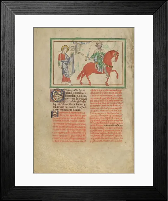 Framed Print : The Opening of the Second Seal: The Second Horseman: Initial E: Two Animals, about 1255-1260. Creator: Unknown Framed Print : The Opening of the Second Seal: The Second Horseman: Initial E: Two Animals, about 1255-1260. Creator: Unknown