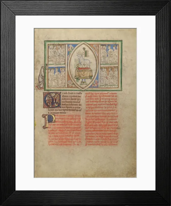 Framed Print : The Vision of the Lamb in the Midst of the Four Living Creatures and the Twenty... about 1255-1260. Creator: Unknown Framed Print : The Vision of the Lamb in the Midst of the Four Living Creatures and the Twenty... about 1255-1260. Creator: Unknown