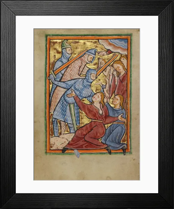 Framed Print : The Massacre of the Innocents; Illustrated Vita Christi, with devotional... about 1190-1200. Creator: Unknown Framed Print : The Massacre of the Innocents; Illustrated Vita Christi, with devotional... about 1190-1200. Creator: Unknown