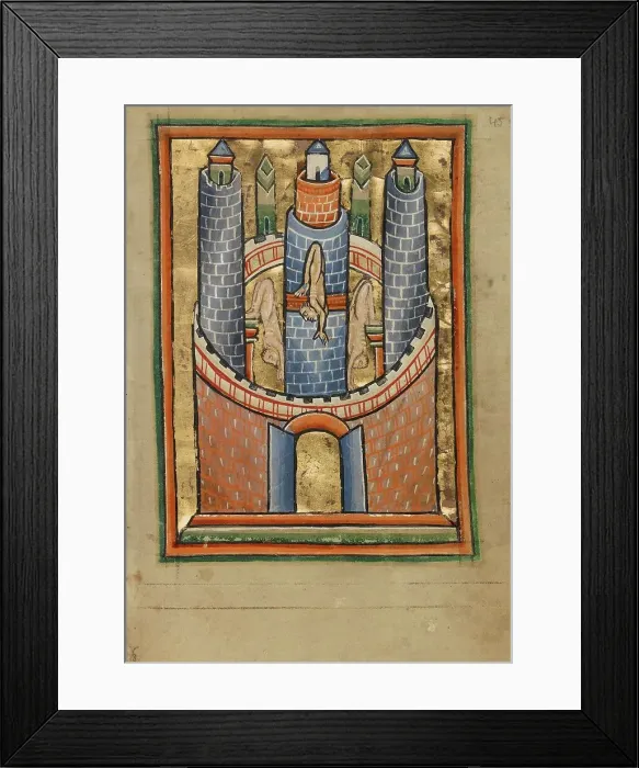 Framed Print : Egypt: The Fall of Pagan Idols; Illustrated Vita Christi, with devotional... about 1190-1200. Creator: Unknown Framed Print : Egypt: The Fall of Pagan Idols; Illustrated Vita Christi, with devotional... about 1190-1200. Creator: Unknown