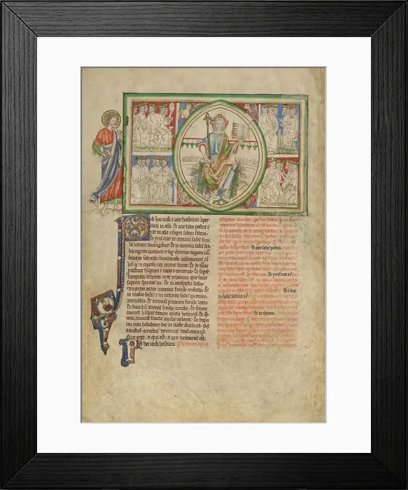 Framed Print : The Vision of the Throne of God and the Twenty-Four Elders; Dyson Perrins Apocalypse, about 1255-60. Creator: Unknown Framed Print : The Vision of the Throne of God and the Twenty-Four Elders; Dyson Perrins Apocalypse, about 1255-60. Creator: Unknown