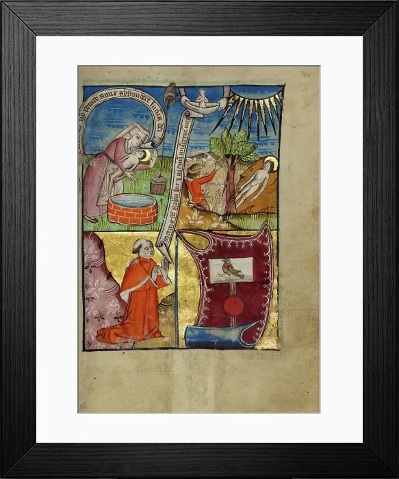 Framed Print : Scenes from the Martyrdom of Robert of Bury; Illustrated Vita Christi... about 1480-1490. Creator: Unknown Framed Print : Scenes from the Martyrdom of Robert of Bury; Illustrated Vita Christi... about 1480-1490. Creator: Unknown