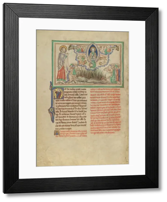 Framed Print : Heavenly Praise of the Victor over the Harlot; Dyson Perrins Apocalypse, about 1255-1260. Creator: Unknown Framed Print : Heavenly Praise of the Victor over the Harlot; Dyson Perrins Apocalypse, about 1255-1260. Creator: Unknown