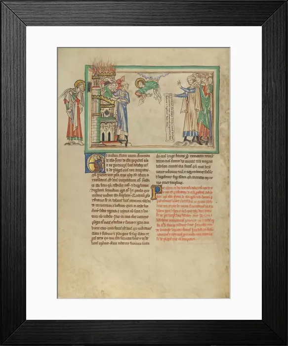 Framed Print : The People of God Leaving Babylon and Merchants Lamenting Babylon, about 1255-1260. Creator: Unknown Framed Print : The People of God Leaving Babylon and Merchants Lamenting Babylon, about 1255-1260. Creator: Unknown