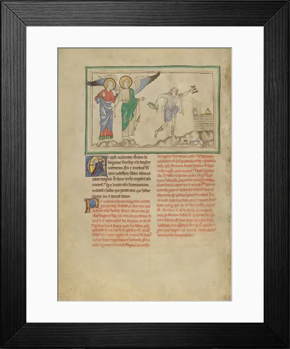 Framed Print : The Drunken Harlot; Dyson Perrins Apocalypse; The Whore of Babylon, about 1255-1260. Creator: Unknown