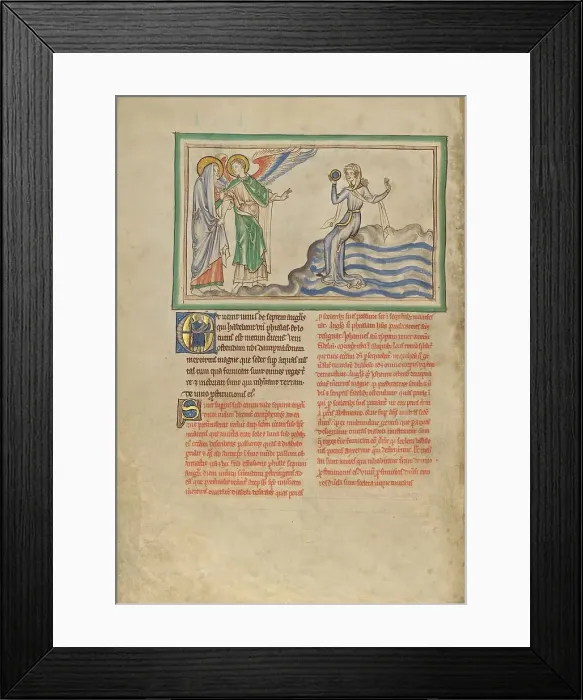Framed Print : The Great Harlot of Babylon; Dyson Perrins Apocalypse, about 1255-1260. Creator: Unknown Framed Print : The Great Harlot of Babylon; Dyson Perrins Apocalypse, about 1255-1260. Creator: Unknown