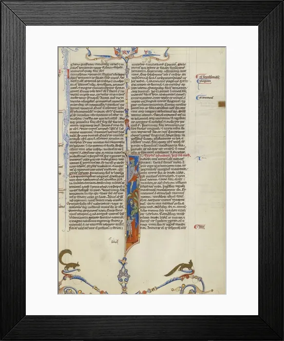 Framed Print : Initial I: Elimelech and His Wife Naomi Moving to the Land of Moab; Abbey Bible, about 1250-1262. Creator: Unknown Framed Print : Initial I: Elimelech and His Wife Naomi Moving to the Land of Moab; Abbey Bible, about 1250-1262. Creator: Unknown