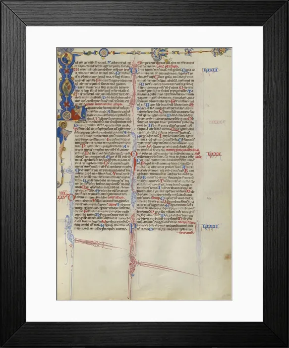 Framed Print : Initial L: David Playing the Harp; Abbey Bible, about 1250-1262. Creator: Unknown Framed Print : Initial L: David Playing the Harp; Abbey Bible, about 1250-1262. Creator: Unknown
