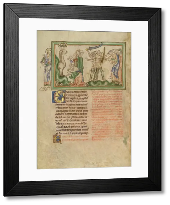 Framed Print : The Beast from the Earth Killing People and People Receiving the Mark of the Beast, about 1255-1260. Creator: Unknown Framed Print : The Beast from the Earth Killing People and People Receiving the Mark of the Beast, about 1255-1260. Creator: Unknown