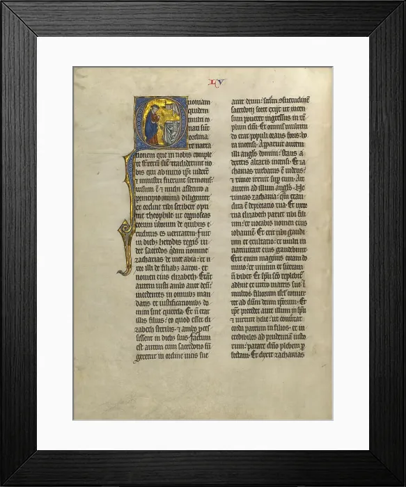 Framed Print : Initial Q: Zechariah in the Temple; Concluding Volume of a Bible, about 1260-1270. Creator: Unknown Framed Print : Initial Q: Zechariah in the Temple; Concluding Volume of a Bible, about 1260-1270. Creator: Unknown