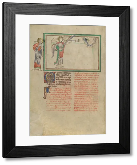 Framed Print : The Fourth Trumpet: The Darkening of a Third of the Celestial Bodies, about 1255-1260. Creator: Unknown Framed Print : The Fourth Trumpet: The Darkening of a Third of the Celestial Bodies, about 1255-1260. Creator: Unknown