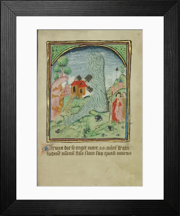 Framed Print : The First Sign before the Day of Judgment; Illustrated Vita Christi... about 1480-1490. Creator: Unknown Framed Print : The First Sign before the Day of Judgment; Illustrated Vita Christi... about 1480-1490. Creator: Unknown