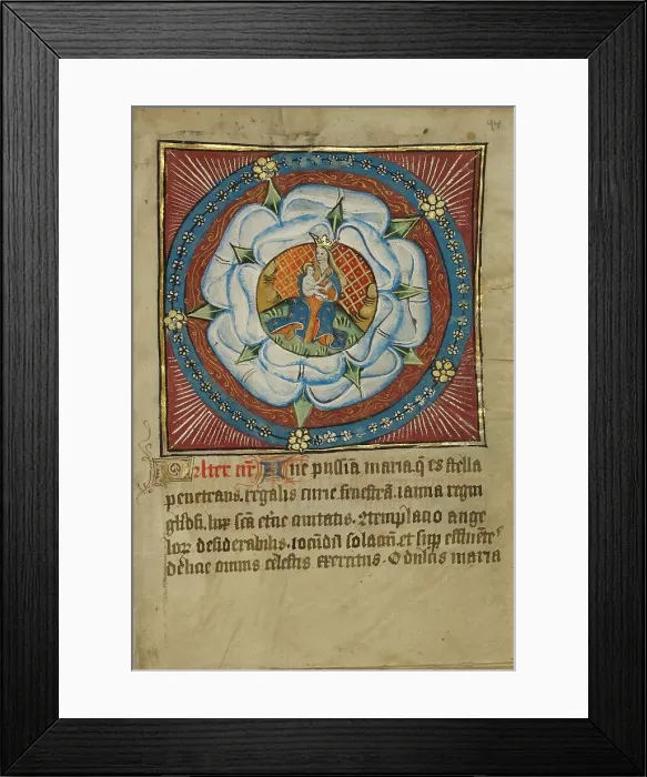 Framed Print : The Virgin and Child in a White Rose; Illustrated Vita Christi... about 1480-1490. Creator: Unknown Framed Print : The Virgin and Child in a White Rose; Illustrated Vita Christi... about 1480-1490. Creator: Unknown