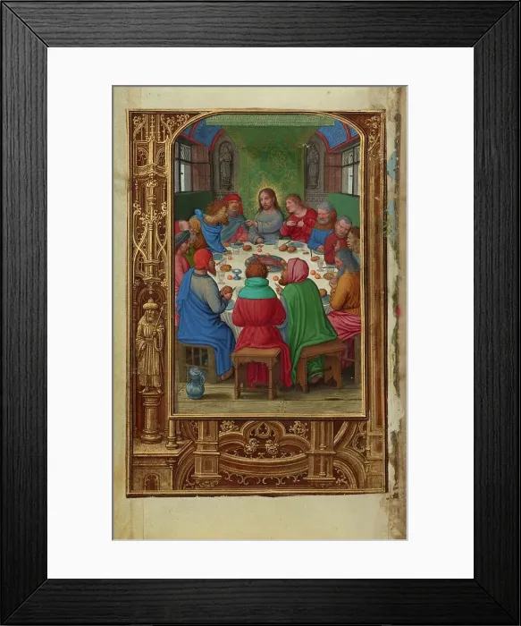 Framed Print : The Last Supper; Prayer Book of Cardinal Albrecht of Brandenburg, about 1525-1530. Creator: Simon Bening Framed Print : The Last Supper; Prayer Book of Cardinal Albrecht of Brandenburg, about 1525-1530. Creator: Simon Bening