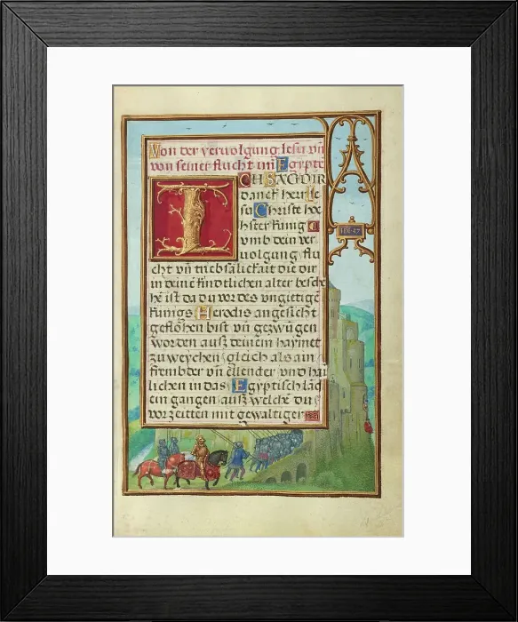 Framed Print : Border with Michal Helping David to Escape from Saul, about 1525-1530. Creator: Simon Bening Framed Print : Border with Michal Helping David to Escape from Saul, about 1525-1530. Creator: Simon Bening
