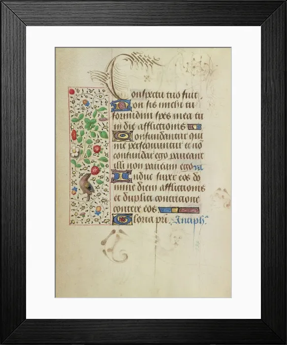 Framed Print : Decorated Text Page; Prayer Book of Charles the Bold, about 1471. Creator: Nicolas Spierinc Framed Print : Decorated Text Page; Prayer Book of Charles the Bold, about 1471. Creator: Nicolas Spierinc