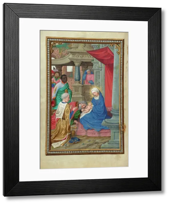 Framed Print : The Adoration of the Magi; Prayer Book of Cardinal Albrecht of Brandenburg, about 1525-1530. Creator: Simon Bening Framed Print : The Adoration of the Magi; Prayer Book of Cardinal Albrecht of Brandenburg, about 1525-1530. Creator: Simon Bening