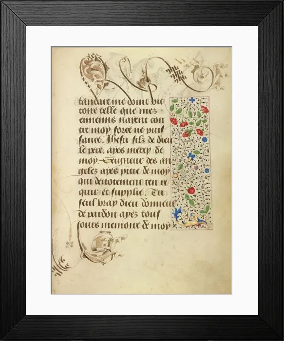 Framed Print : Decorated Text Page; Prayer Book of Charles the Bold, 1469. Creator: Nicolas Spierinc Framed Print : Decorated Text Page; Prayer Book of Charles the Bold, 1469. Creator: Nicolas Spierinc