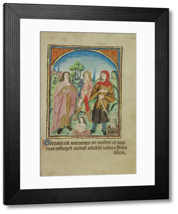 Framed Print : The Thirteenth Sign before the Day of Judgment; Illustrated Vita Christi... about 1480-1490. Creator: Unknown