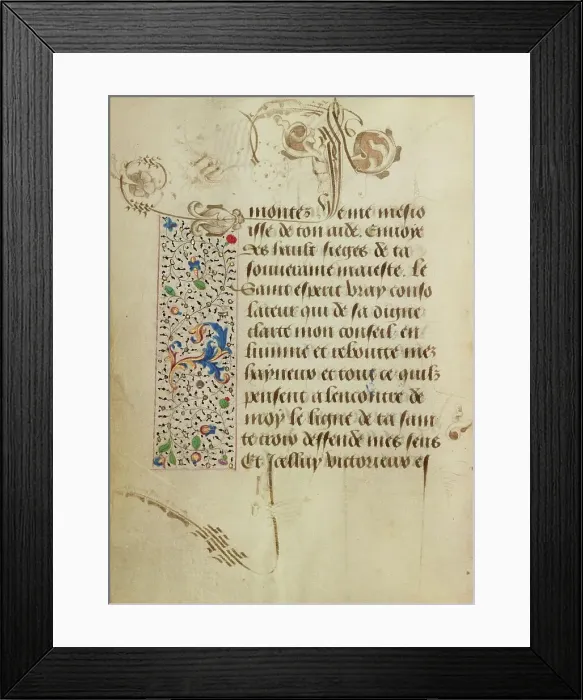 Framed Print : Decorated Text Page; Prayer Book of Charles the Bold, 1469. Creator: Nicolas Spierinc Framed Print : Decorated Text Page; Prayer Book of Charles the Bold, 1469. Creator: Nicolas Spierinc