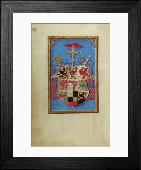 Framed Print : Blazon of Cardinal Albrecht von Brandenburg, about 1525-1530. Creator: Simon Bening Framed Print : Blazon of Cardinal Albrecht von Brandenburg, about 1525-1530. Creator: Simon Bening