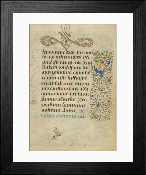 Framed Print : Decorated Text Page; Prayer Book of Charles the Bold, 1469. Creator: Nicolas Spierinc Framed Print : Decorated Text Page; Prayer Book of Charles the Bold, 1469. Creator: Nicolas Spierinc