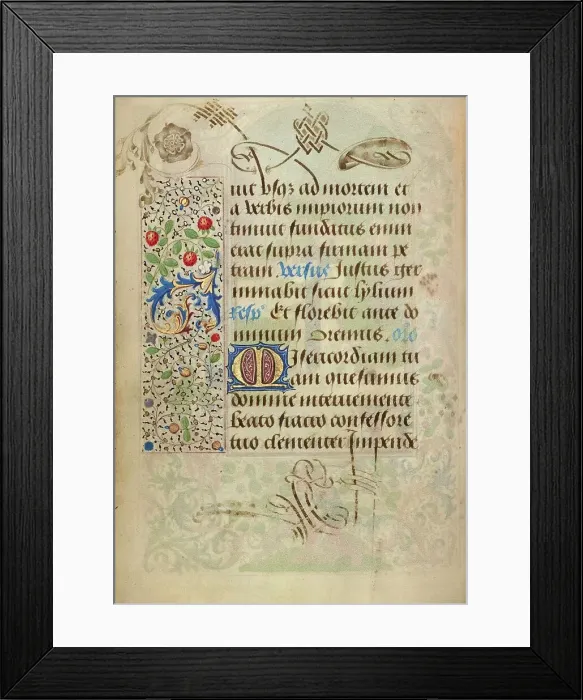 Framed Print : Decorated Text Page; Prayer Book of Charles the Bold, 1469. Creator: Nicolas Spierinc Framed Print : Decorated Text Page; Prayer Book of Charles the Bold, 1469. Creator: Nicolas Spierinc