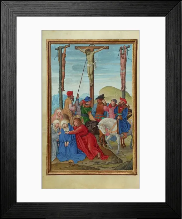Framed Print : The Piercing of Christ's Side; Prayer Book of Cardinal Albrecht of Brandenburg, about 1525-1530. Creator: Simon Bening Framed Print : The Piercing of Christ's Side; Prayer Book of Cardinal Albrecht of Brandenburg, about 1525-1530. Creator: Simon Bening