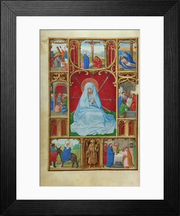 Framed Print : The Seven Sorrows of the Virgin; Prayer Book of Cardinal Albrecht of Brandenburg, about 1525-1530. Creator: Simon Bening Framed Print : The Seven Sorrows of the Virgin; Prayer Book of Cardinal Albrecht of Brandenburg, about 1525-1530. Creator: Simon Bening