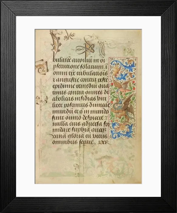 Framed Print : Decorated Text Page; Prayer Book of Charles the Bold, 1469. Creator: Nicolas Spierinc Framed Print : Decorated Text Page; Prayer Book of Charles the Bold, 1469. Creator: Nicolas Spierinc
