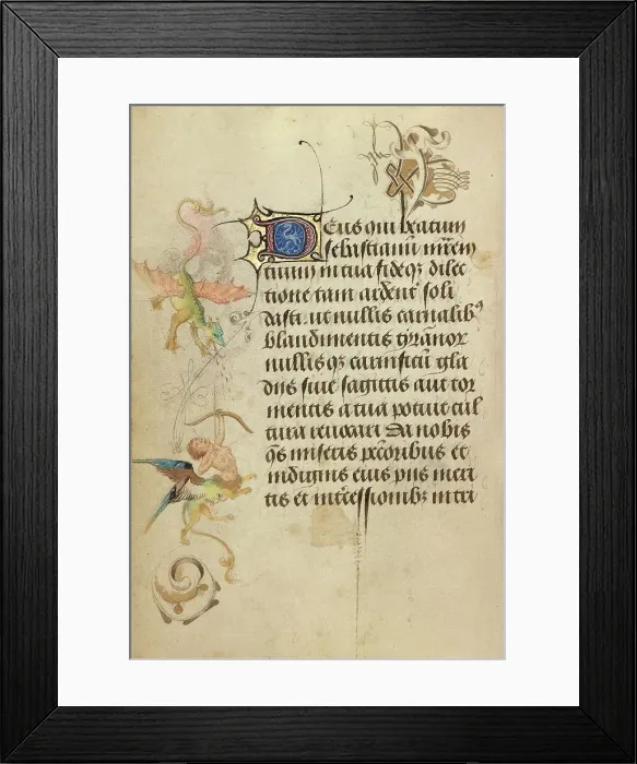 Framed Print : Decorated Text Page; Prayer Book of Charles the Bold, 1469. Creator: Nicolas Spierinc Framed Print : Decorated Text Page; Prayer Book of Charles the Bold, 1469. Creator: Nicolas Spierinc