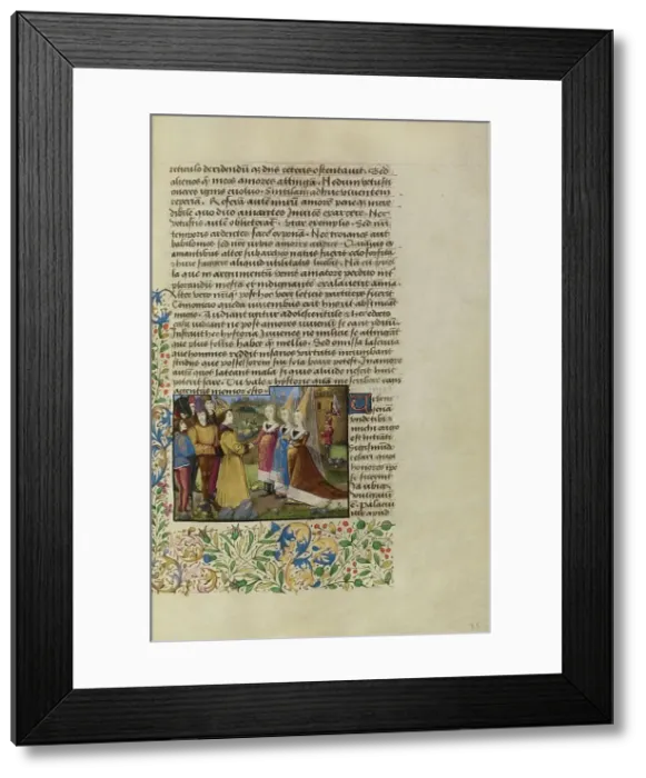 Framed Print : The Emperor Sigismund Arriving in Siena; Historia de duobus amantibus, about 1460-1470. Creator: Unknown Framed Print : The Emperor Sigismund Arriving in Siena; Historia de duobus amantibus, about 1460-1470. Creator: Unknown