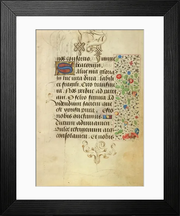 Framed Print : Decorated Text Page; Prayer Book of Charles the Bold, about 1471. Creator: Nicolas Spierinc Framed Print : Decorated Text Page; Prayer Book of Charles the Bold, about 1471. Creator: Nicolas Spierinc